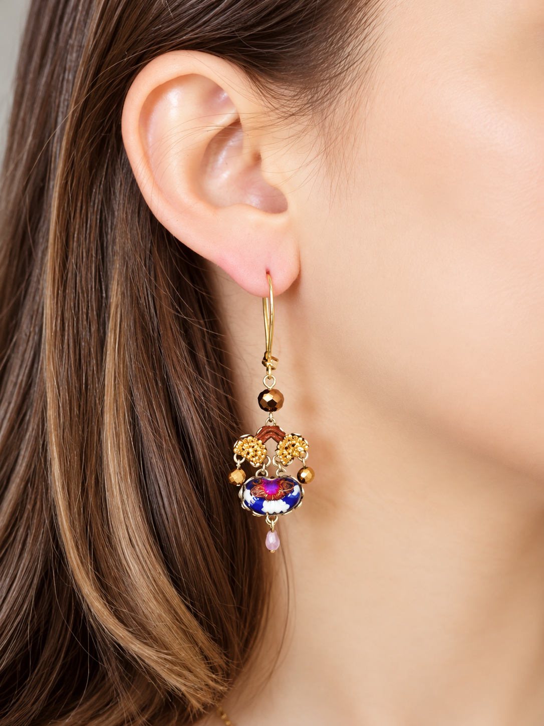 Winter Warmth Set, Long Dangle Earring, Multa