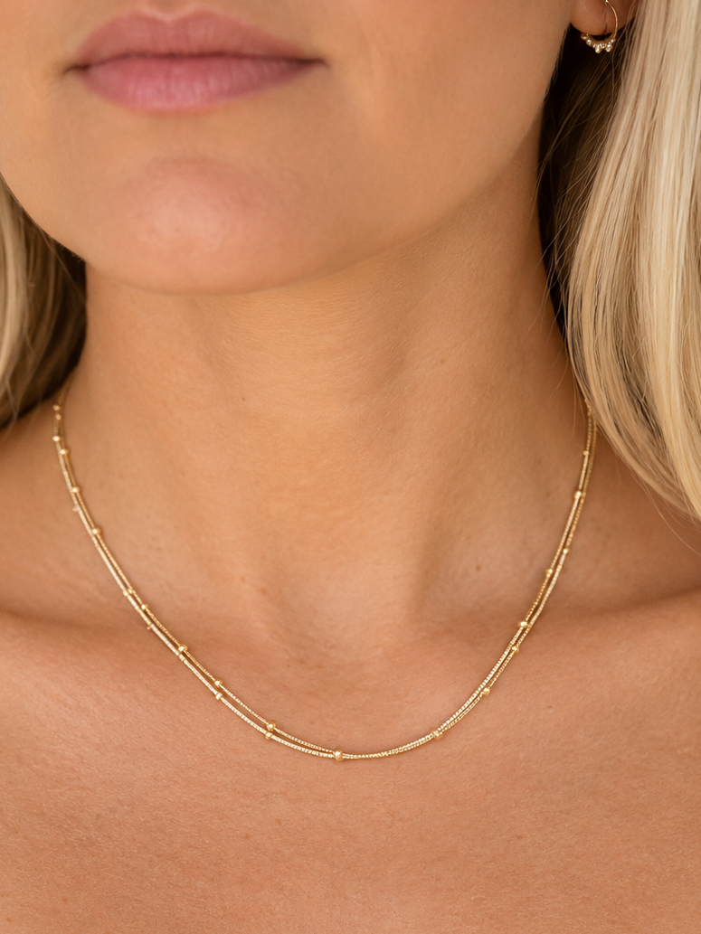 Studded box chain Necklace