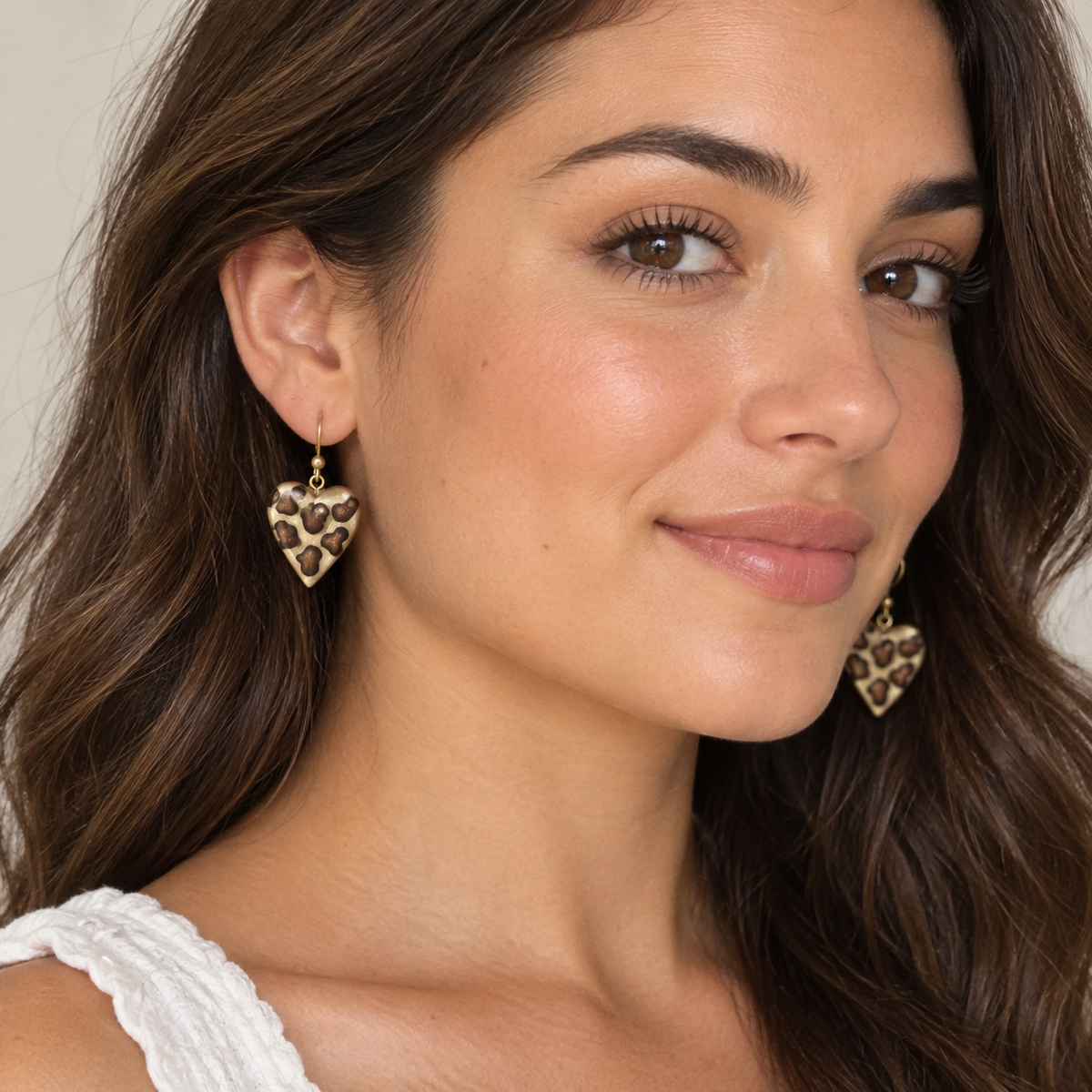 BLISS by ZSISKA Musee Series Earrings — Leopard heart, gold