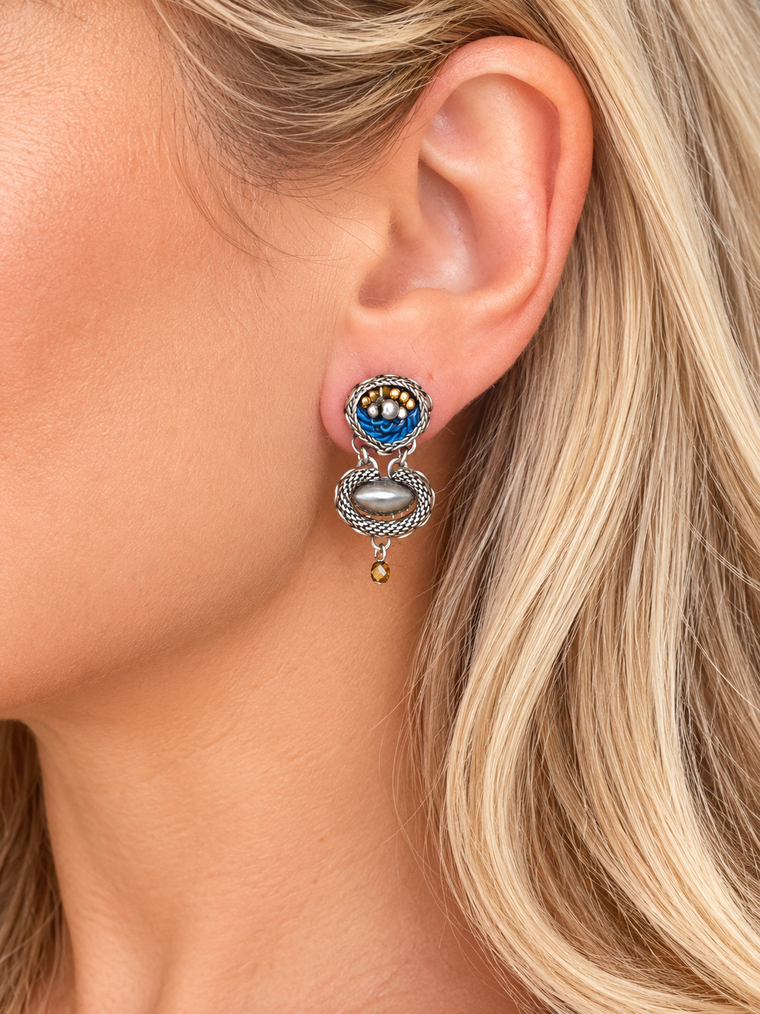 Silver Small Earrings Contemplation Set, Anthea