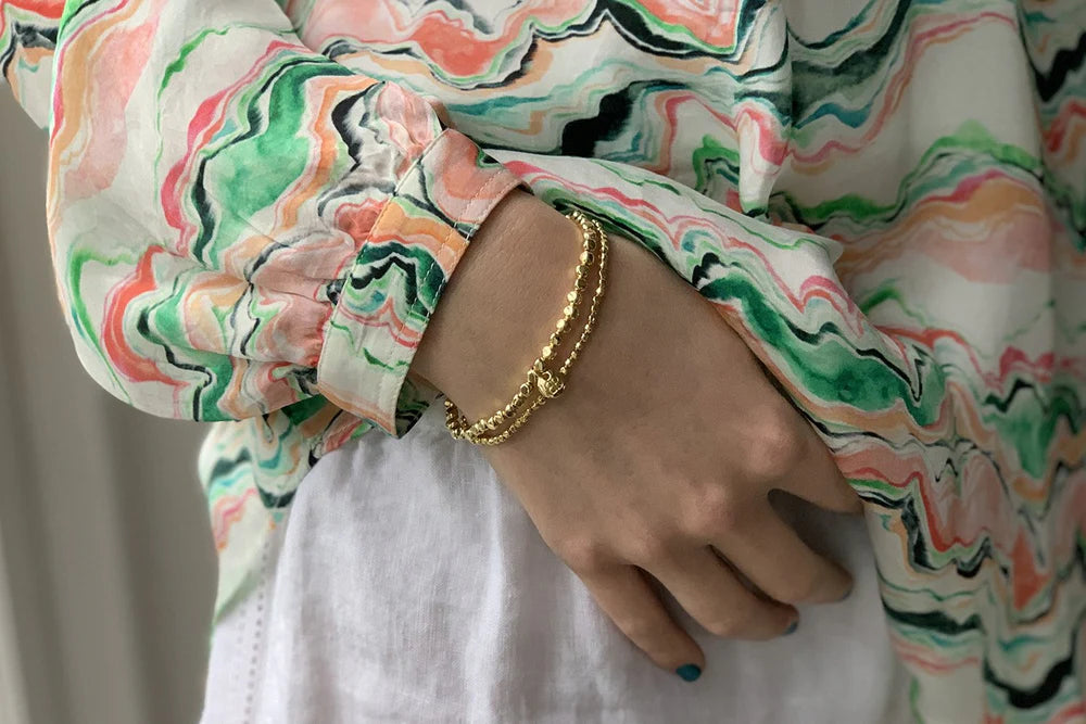 Boho Betty - Sabal Minor Gold Nugget Stretchy Bracelet Set