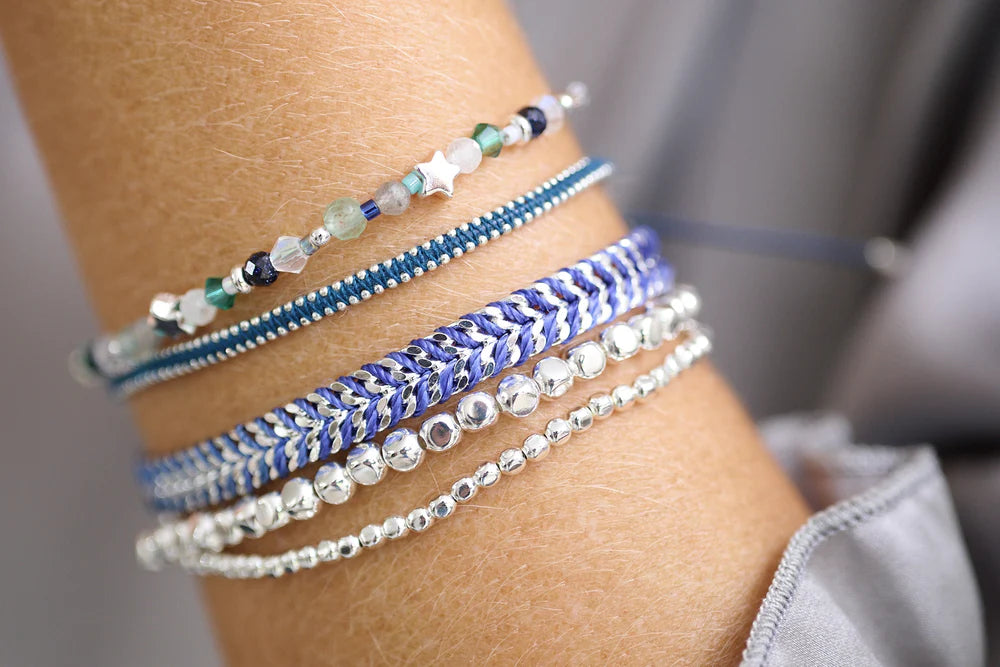 Boho Betty - Iztac Denim Ombré Silver Bracelet