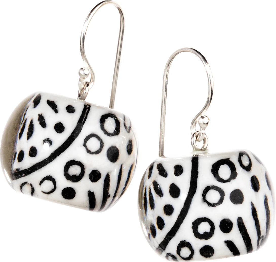 BLISS by ZSISKA Musee Series Earrings — White Polka