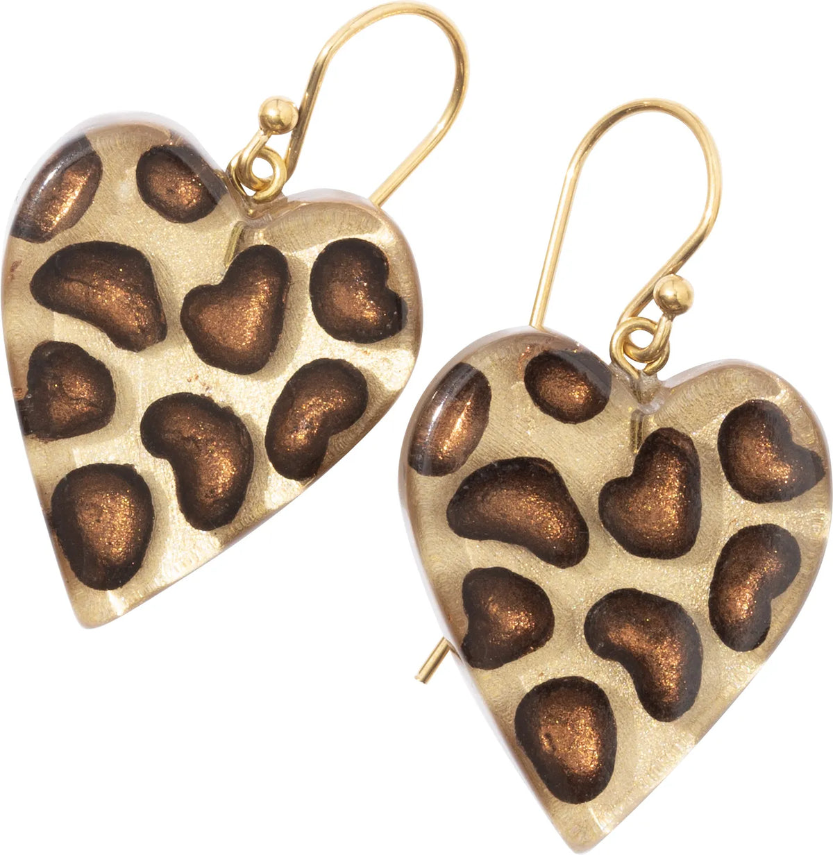 BLISS by ZSISKA Musee Series Earrings — Leopard heart, gold