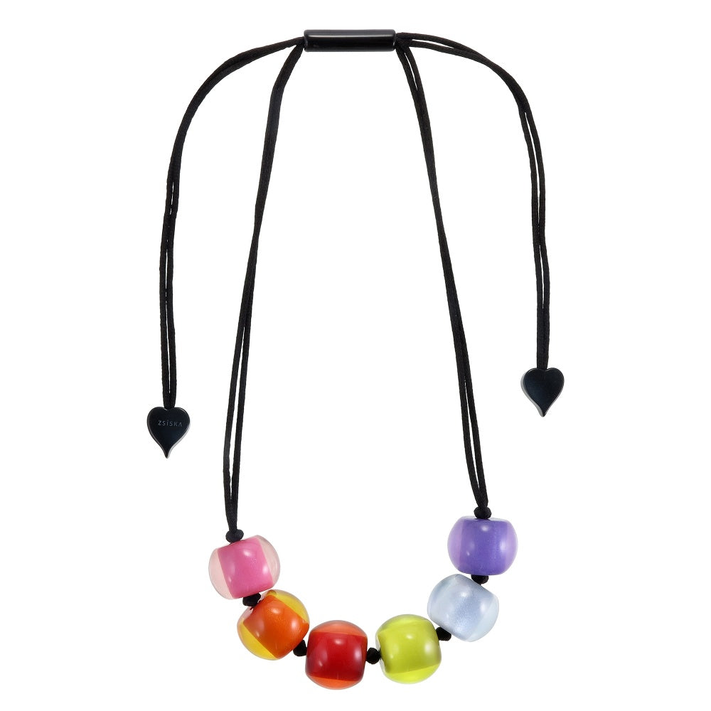 ZSISKA DESIGN - ADJUSTABLE CORD NECKLACE - COLOURFUL BEADS