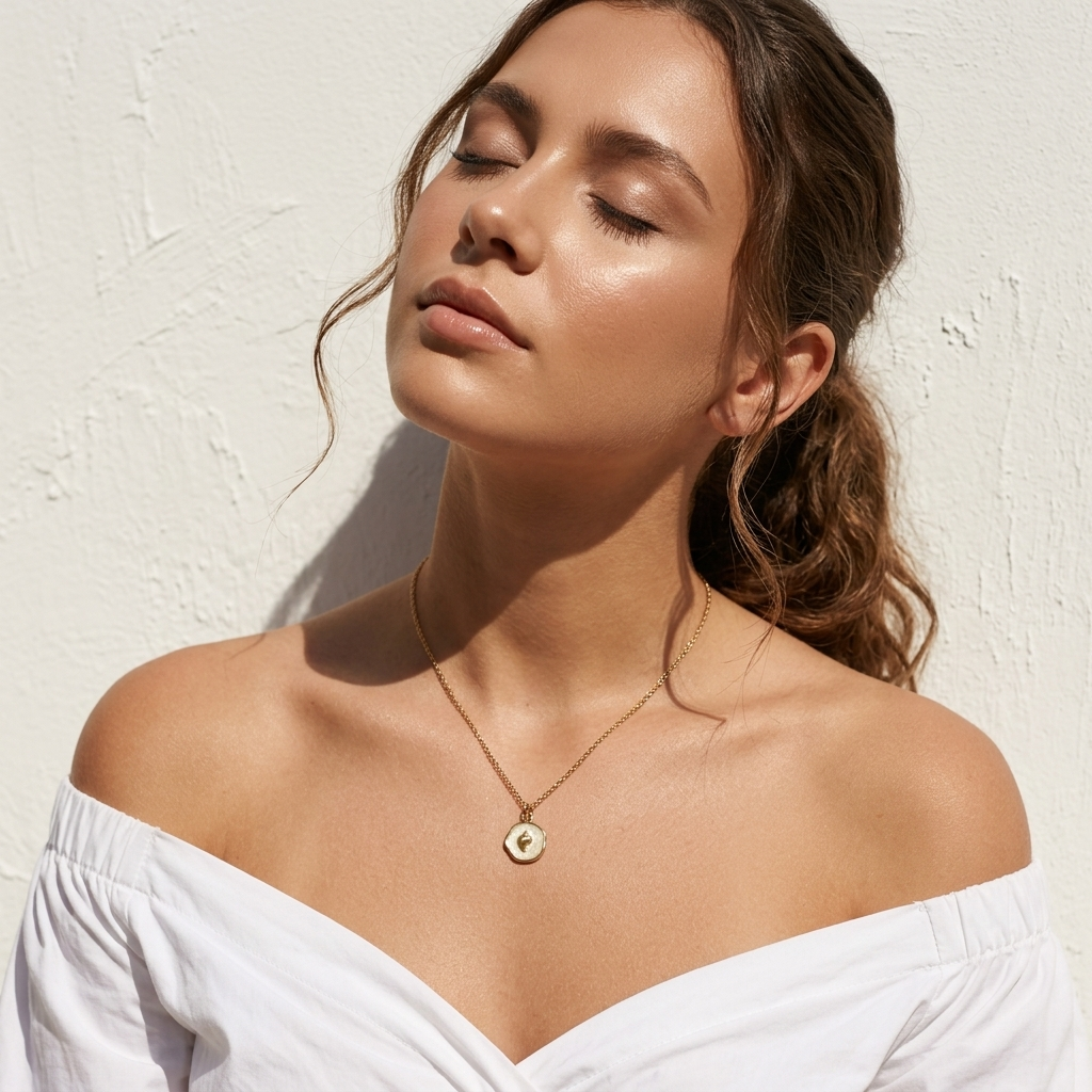 Elegant Circle Pendant Necklace - Whelk Shell