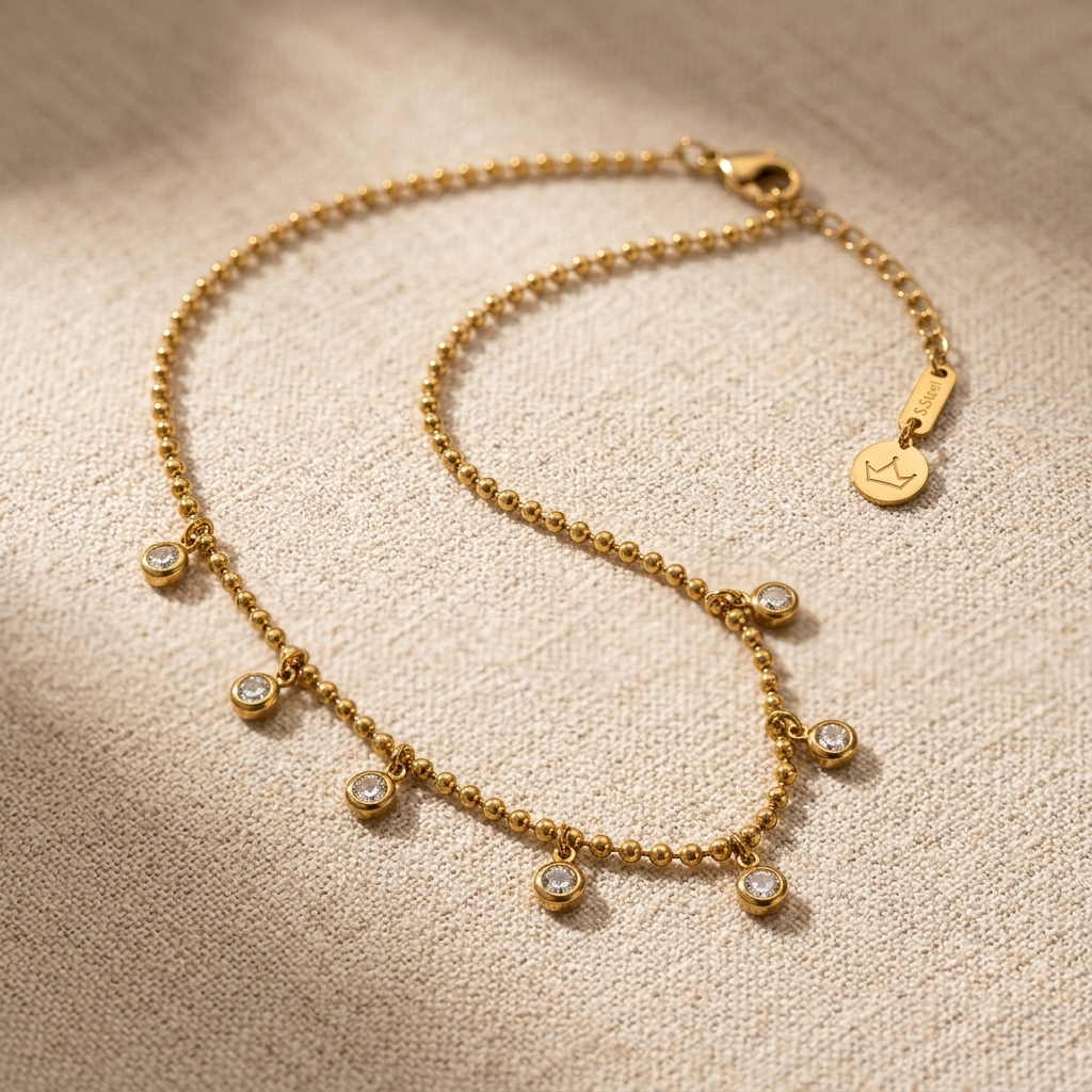 Golden Elegance Multi-Drop Necklace - Cubic Zirconia