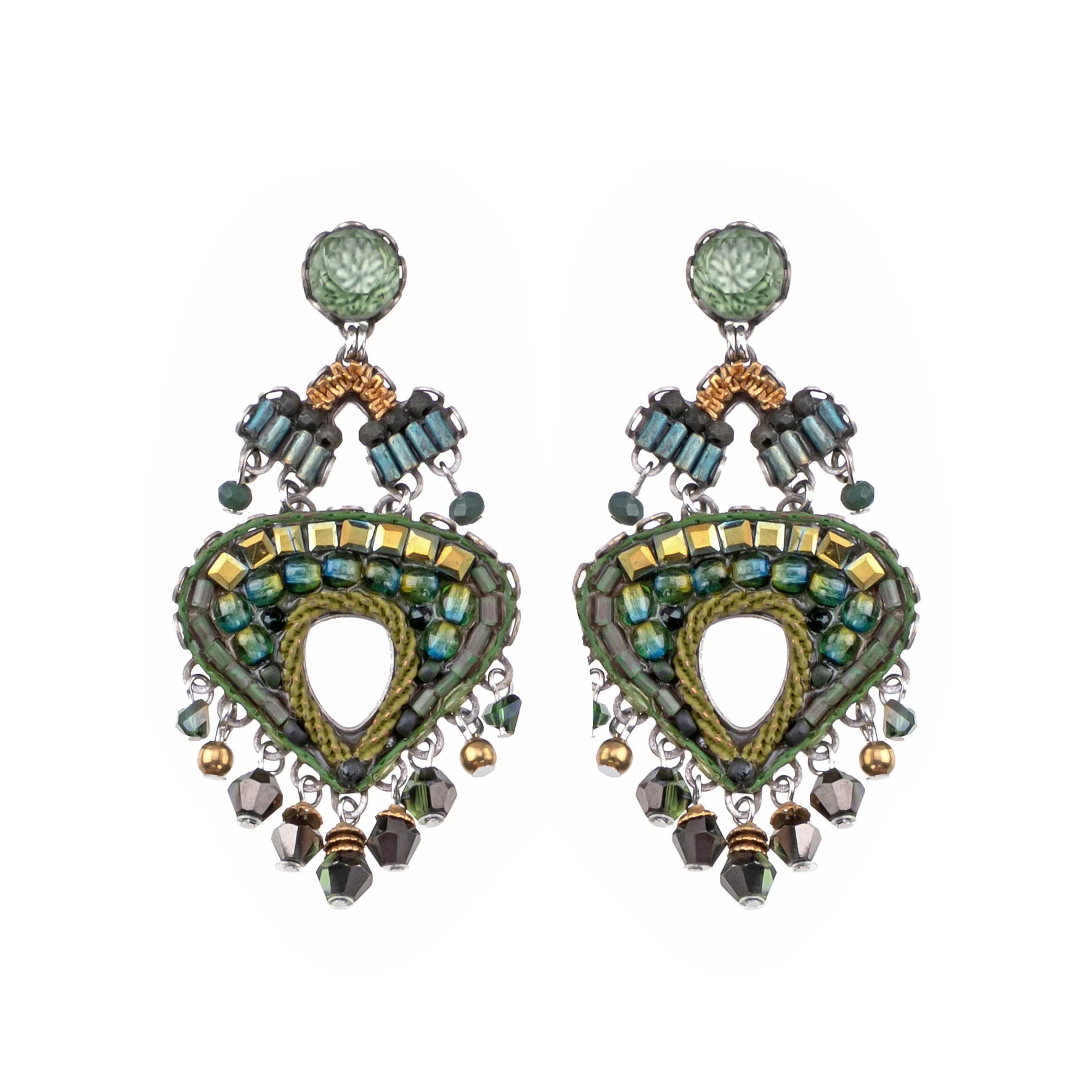 Green Bold Earrings Viridian Mood Set, Placida