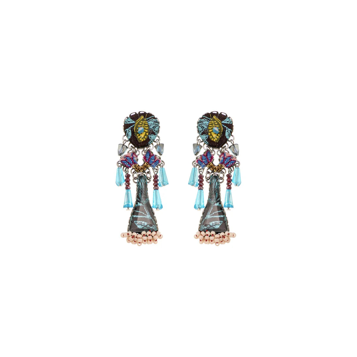 Summer Skies Set, Designer Beaded Earrings, Star