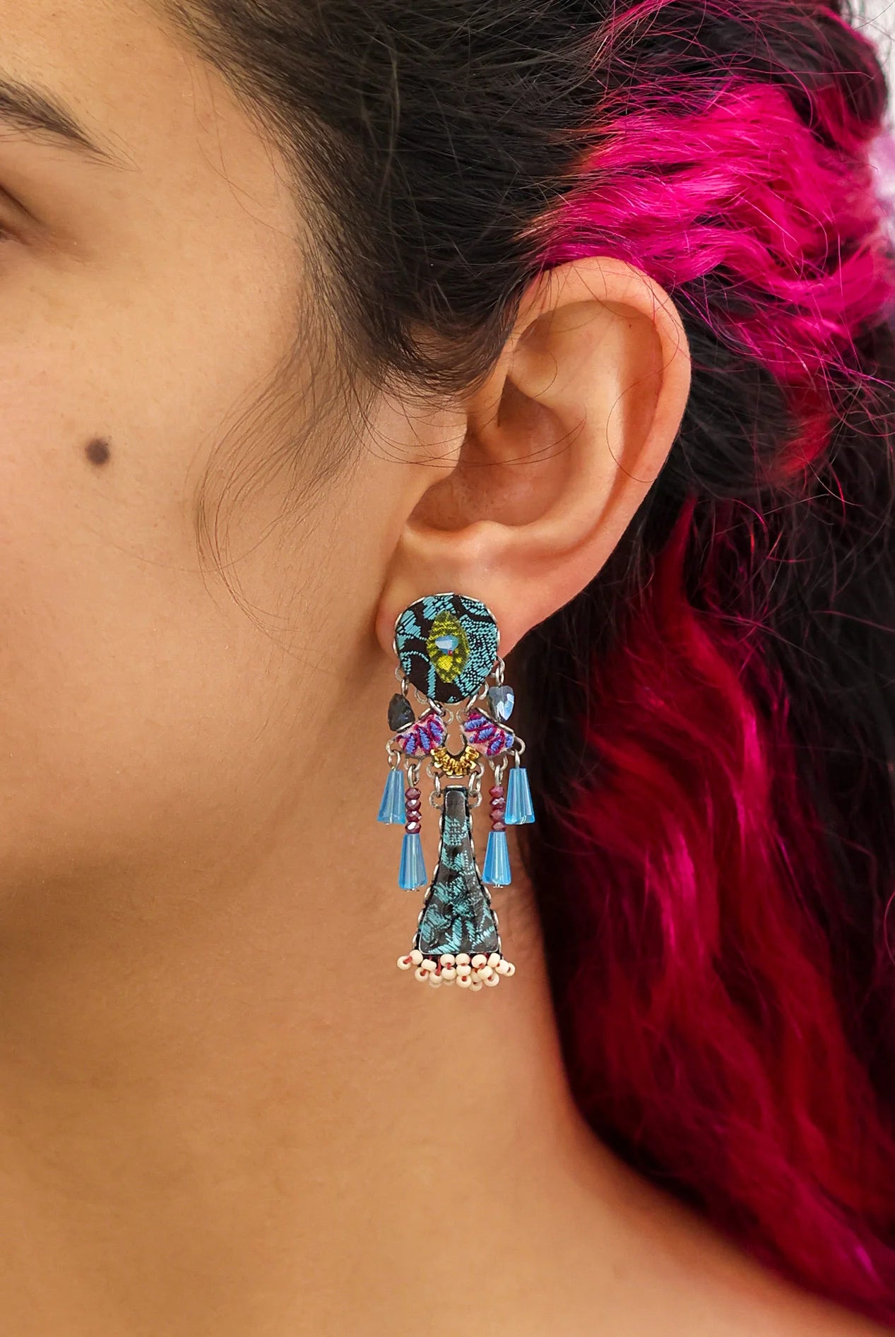 Summer Skies Set, Designer Beaded Earrings, Star