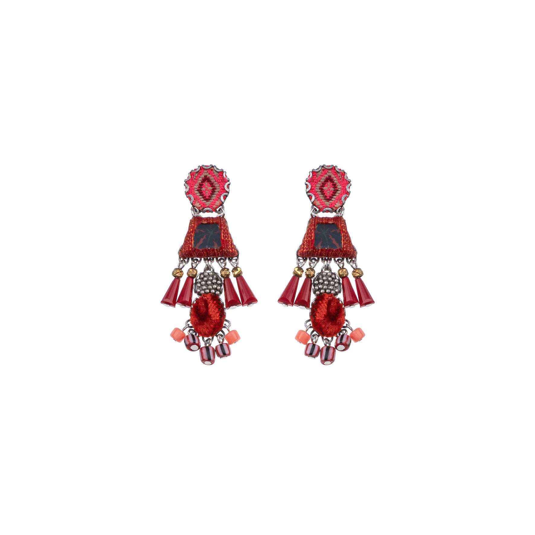 Crimson Fire Set, Earrings,Tuli