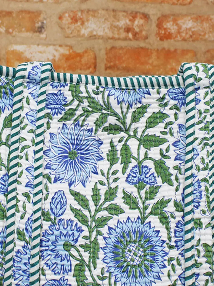 Suzie Blue - Quilted Cotton Tote Bag
