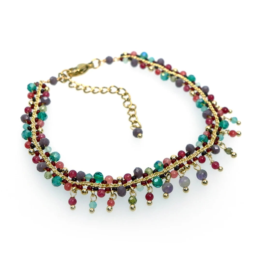 Handcrafted Gemstone Bracelets with 18K Gold Plating