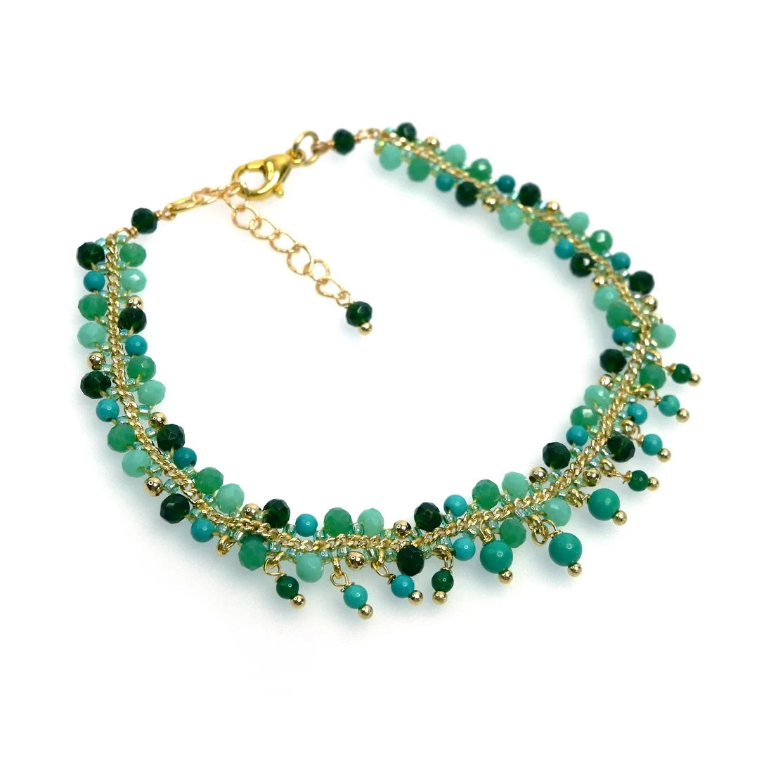 Handcrafted Gemstone Bracelets with 18K Gold Plating