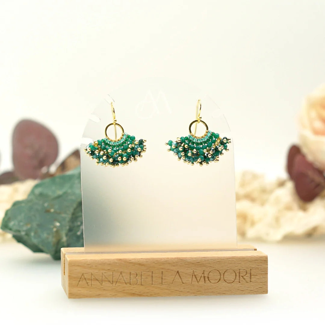 Handcrafted Gemstone & Crystal Earrings – 18K Gold-Plated 925 Silver Hooks