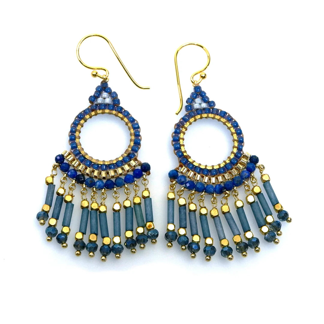 Handcrafted Gemstone & Crystal Earrings – 18K Gold-Plated 925 Silver Hooks