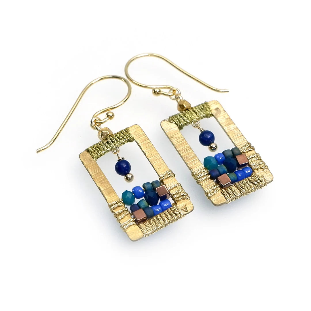 Handcrafted Gemstone & Crystal – 18K Gold-Plated Earrings