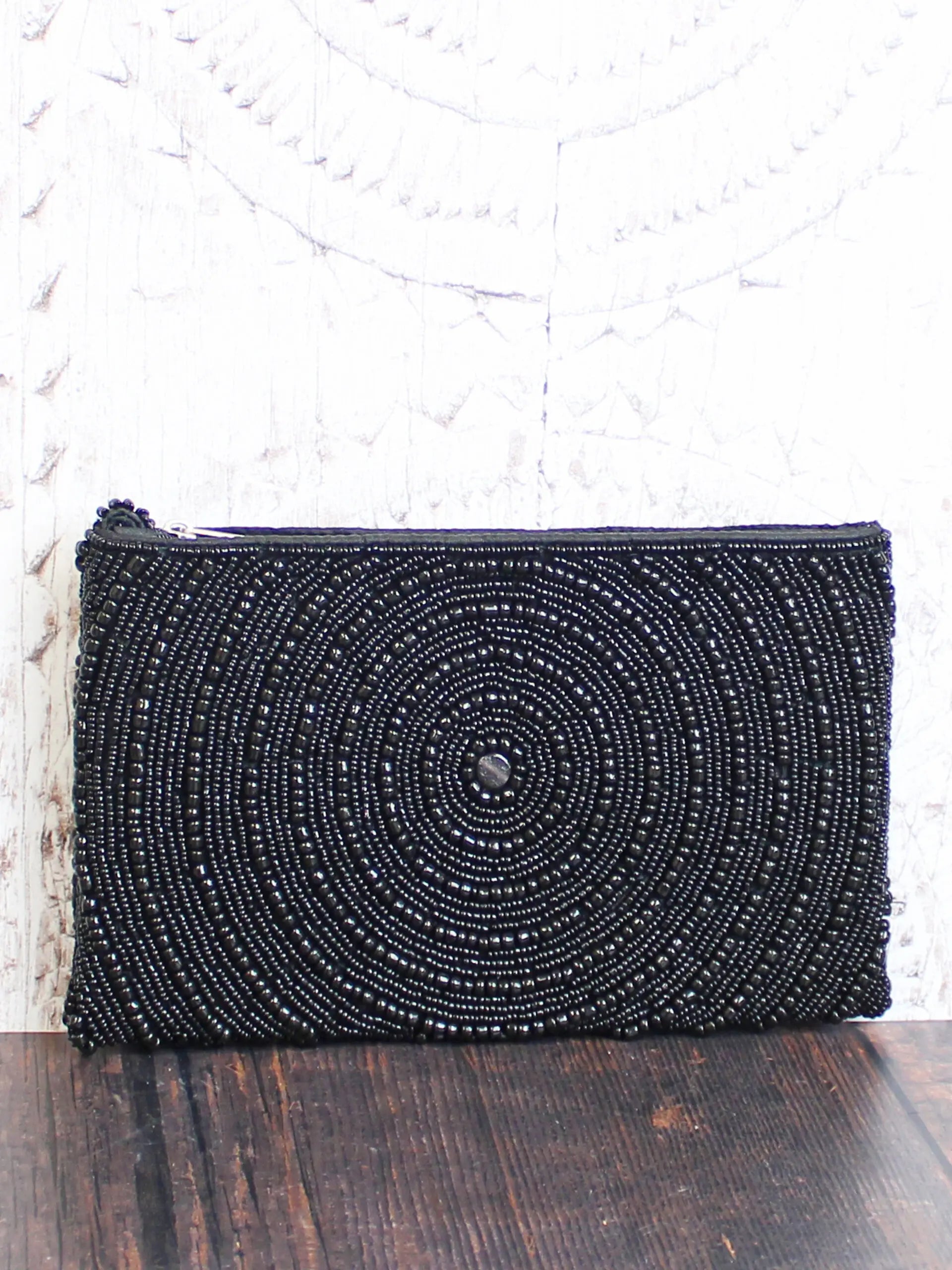 BEADED CLUTCH BAG – CIRCLE DESIGN