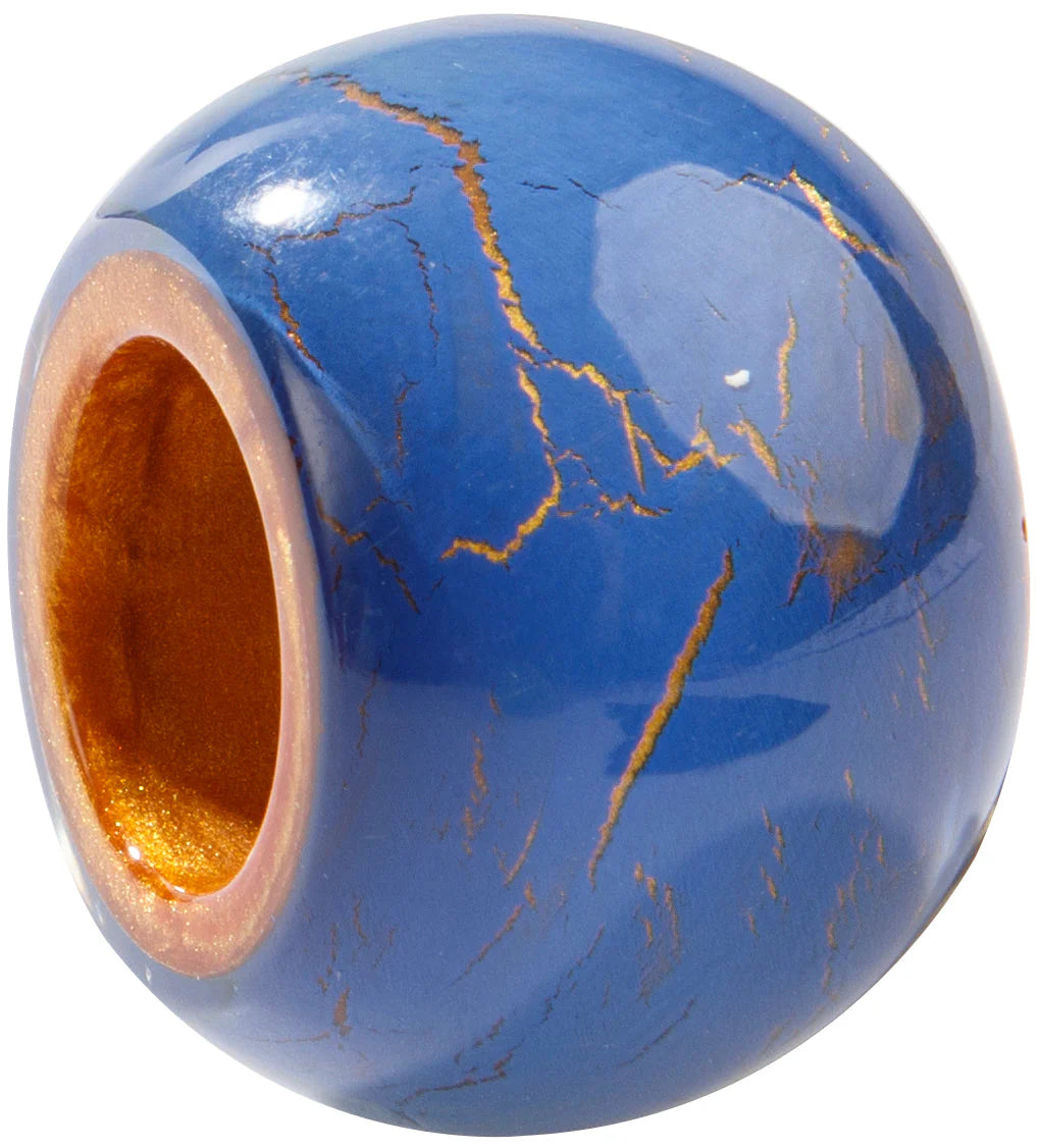 Bliss by Zsiska-Bliss Bead-Crackling in Blue & Copper