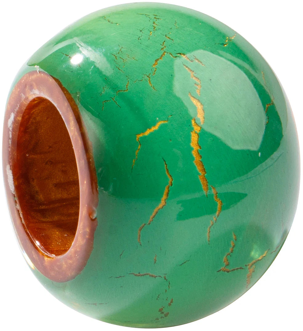 Bliss by Zsiska-Bliss Bead-Crackling in Green & Copper