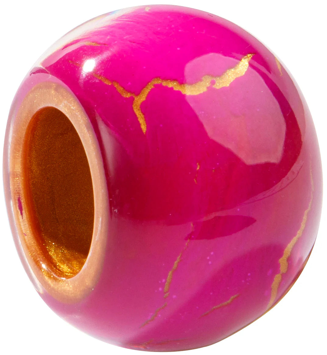 Bliss by Zsiska-Bliss Bead-Crackling in Pink & Copper