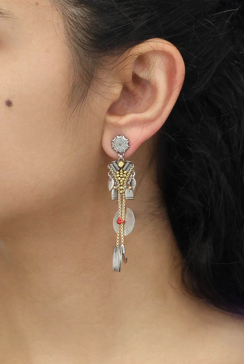 Ayala Bar Metal Bloom Set, Braniva Earrings