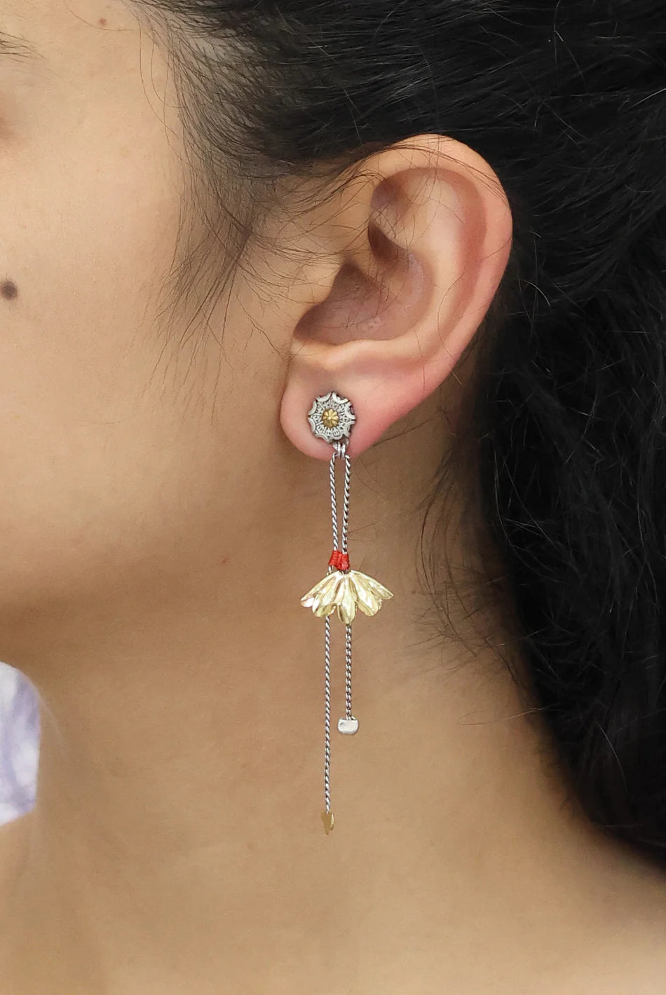 Metal Bloom Set, Oretta Earrings