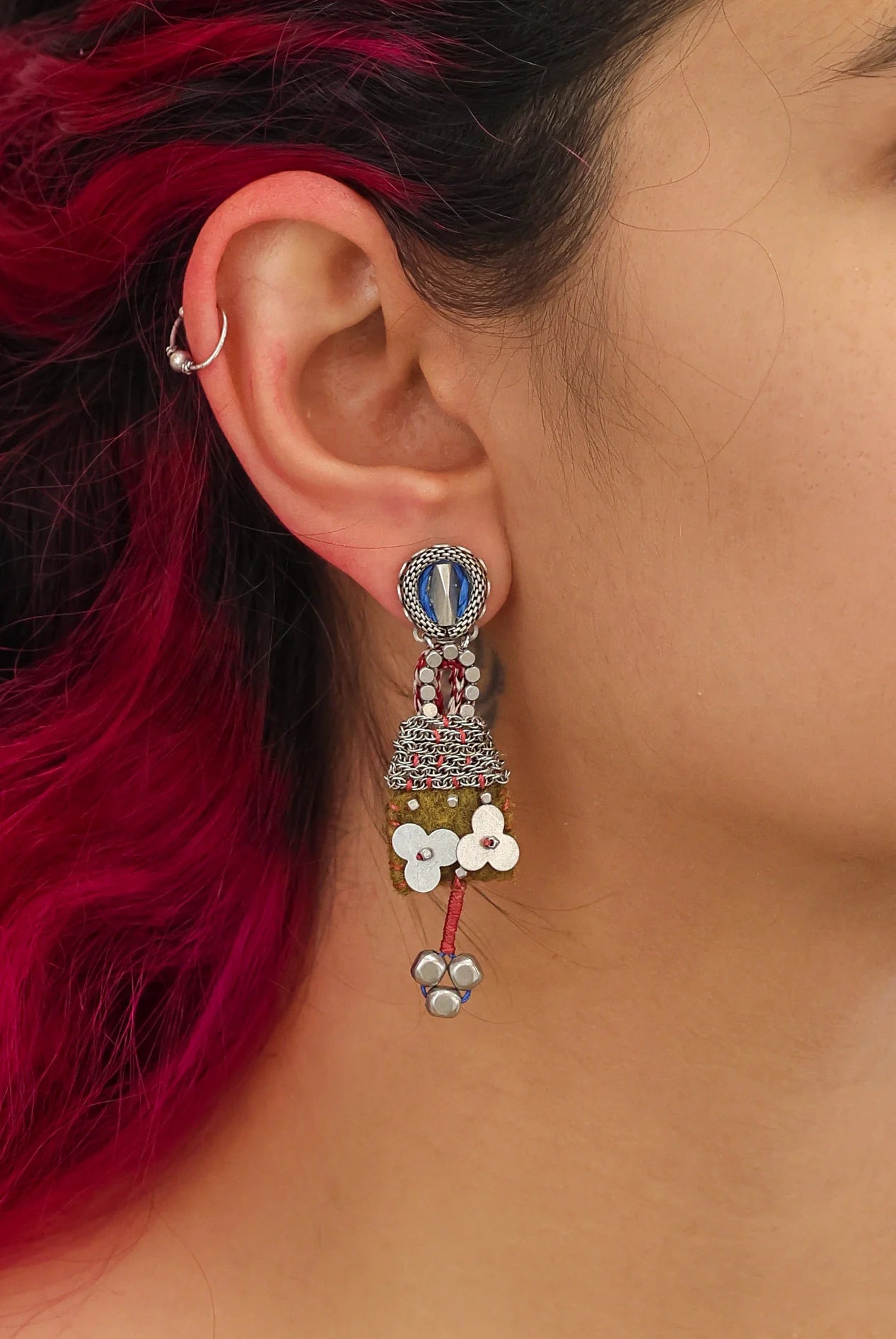 Twinkle Set, Artisan Metal Earrings, Platine