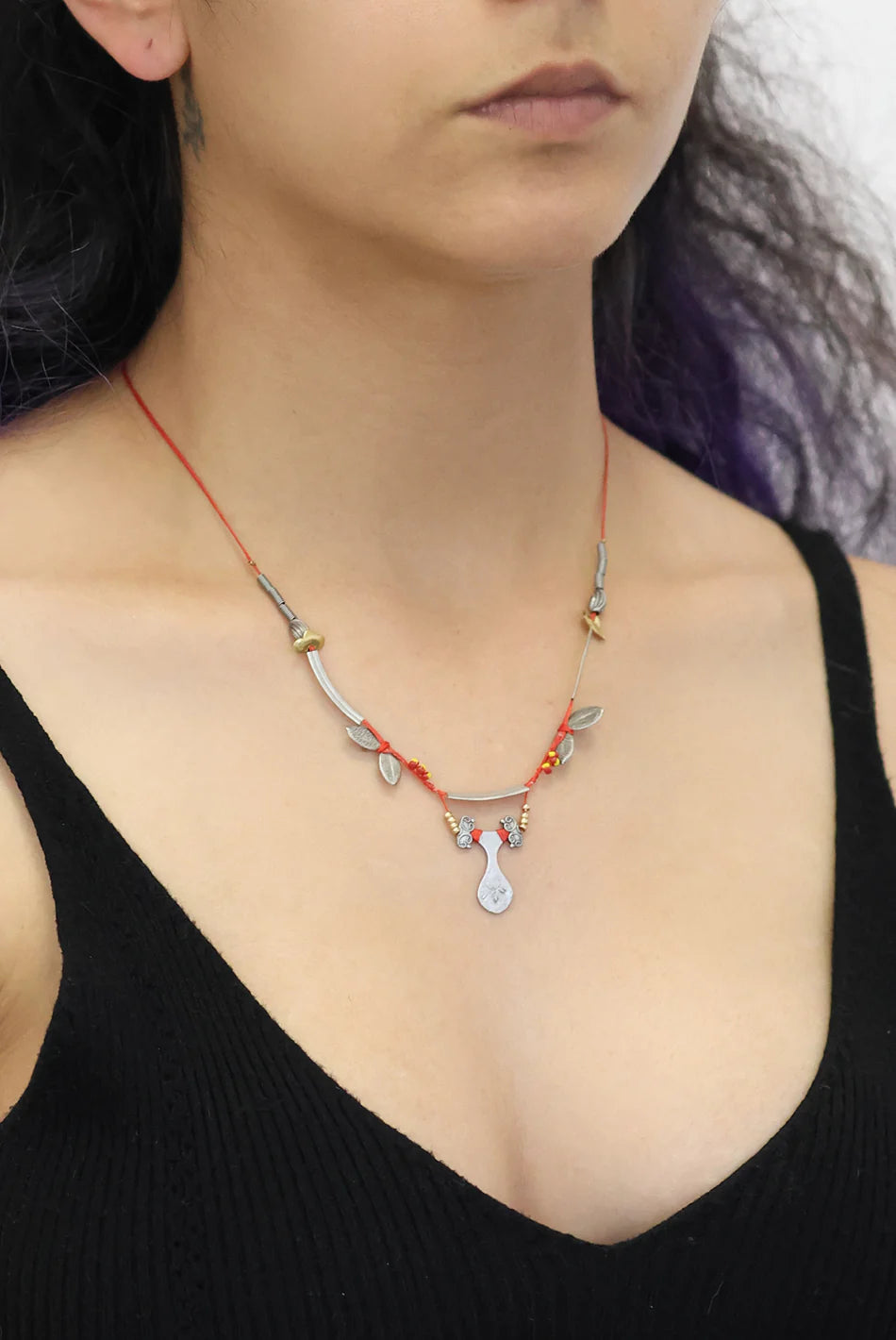 Metal Bloom Set, Naturae Necklace