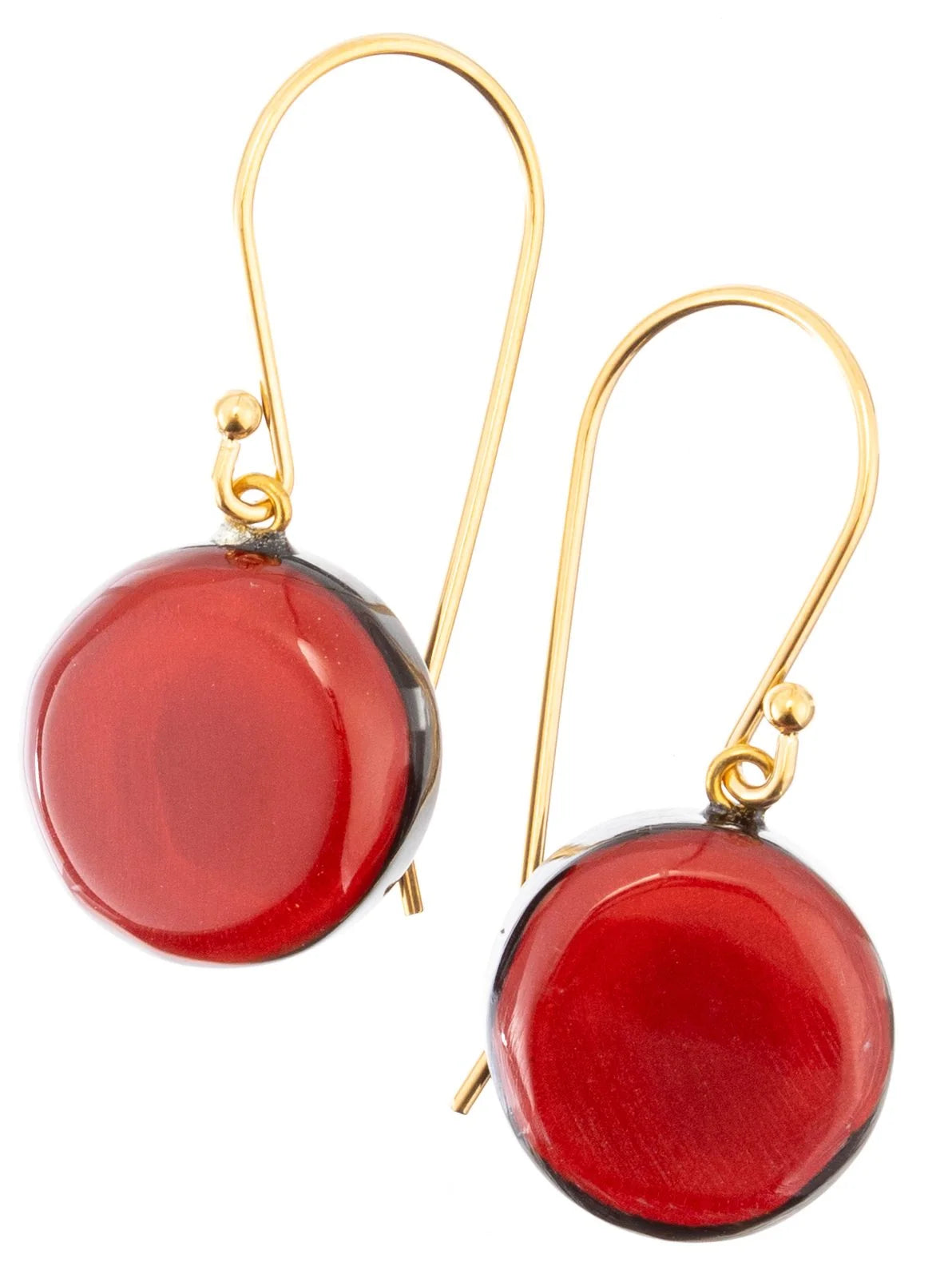 PRUE by ZSISKA Libra 1-Bead Short Hook Earrings - Deep Red