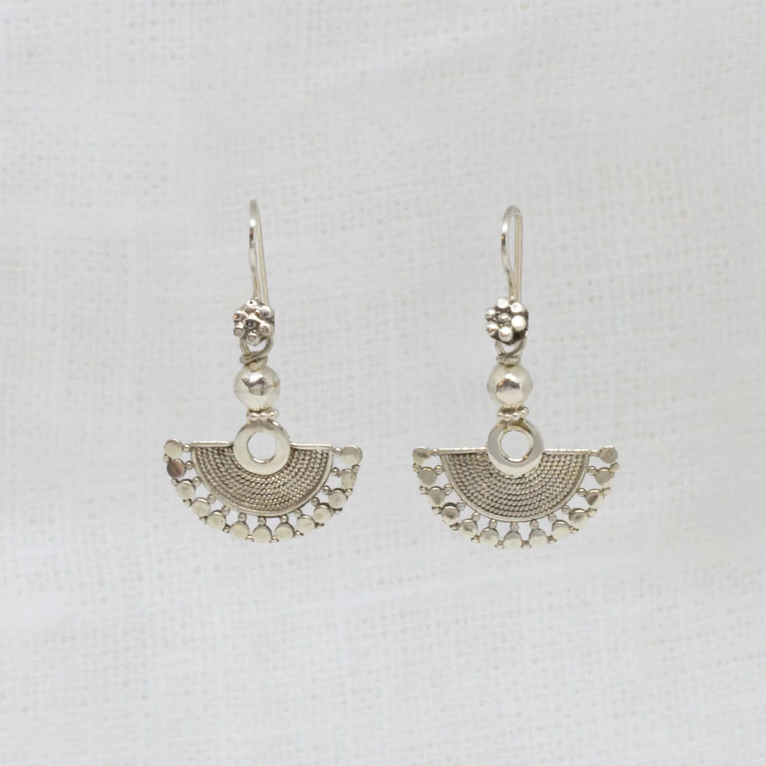 Silver Wirework Fan Earrings