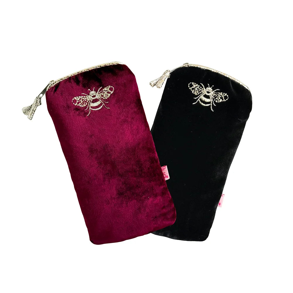 Silk Velvet Bee Glasses Pouch
