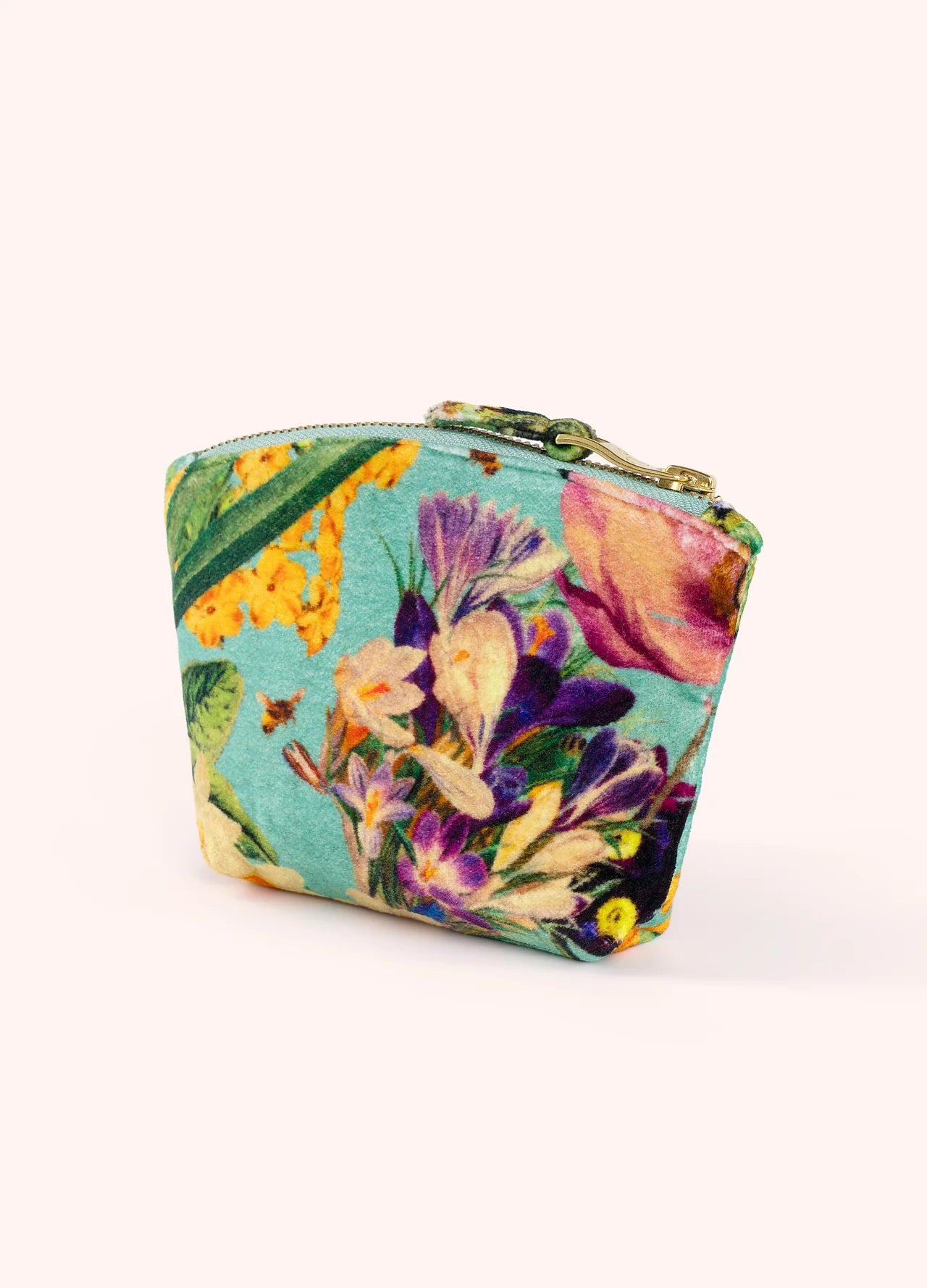 Powder - Printed Velvet Mini Pouch - Spring Flora