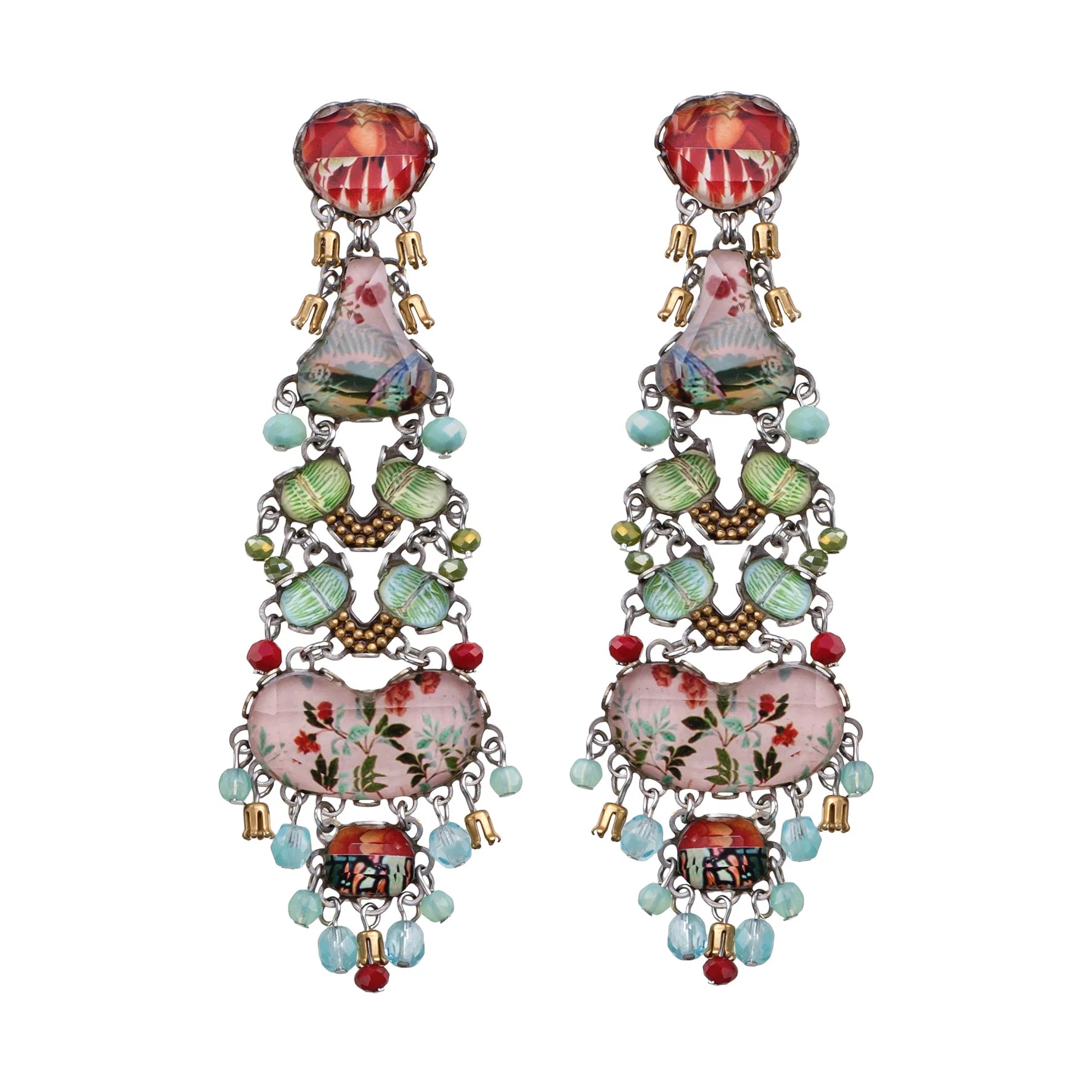 Elegant Earrings Flower Garden Set, Dahlia