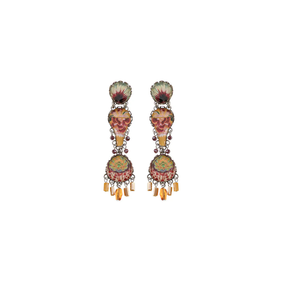 Sunflower Surprise Set, Long Glass Earrings, Sunny