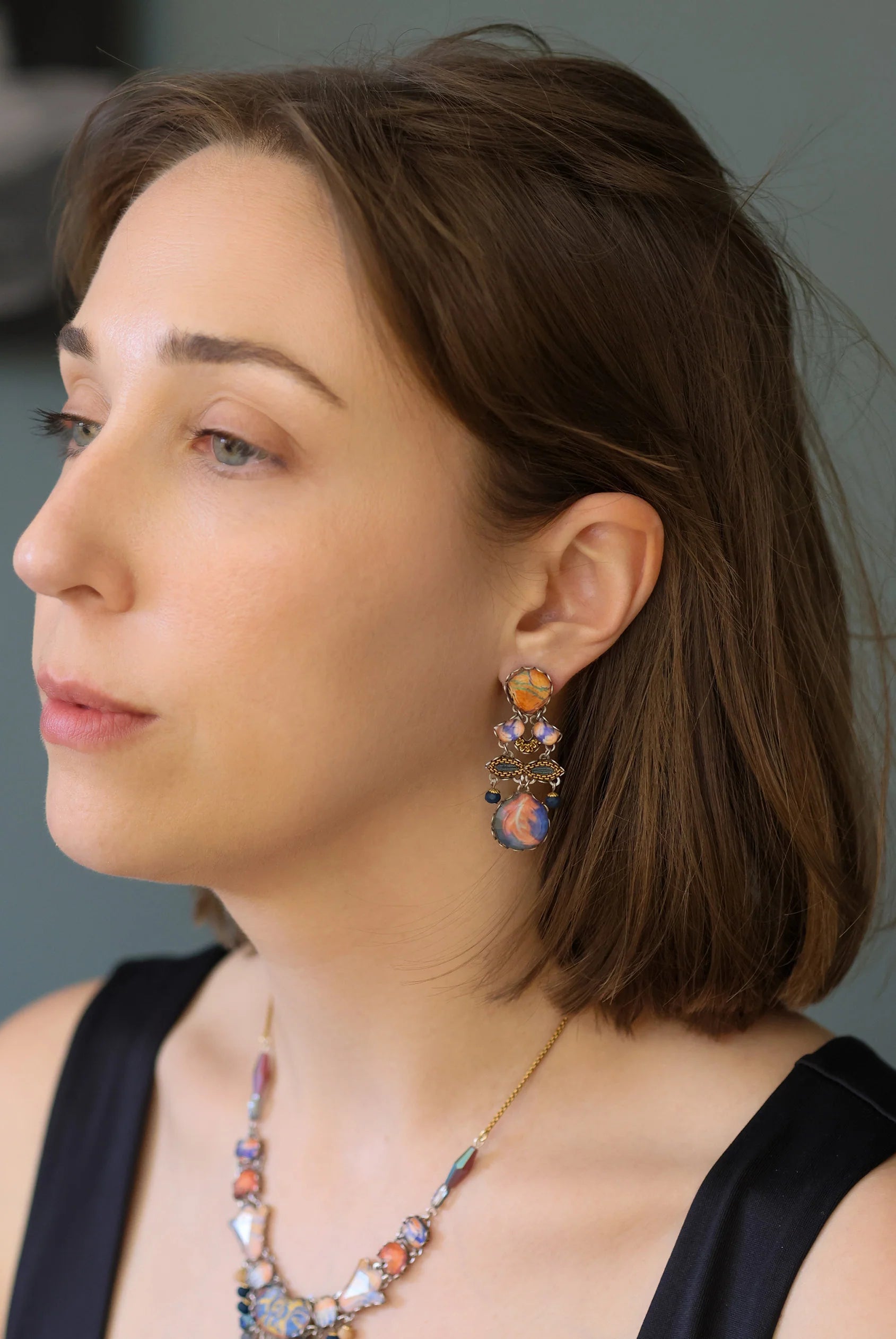 Amber Bloom Set, Earrings, Rina