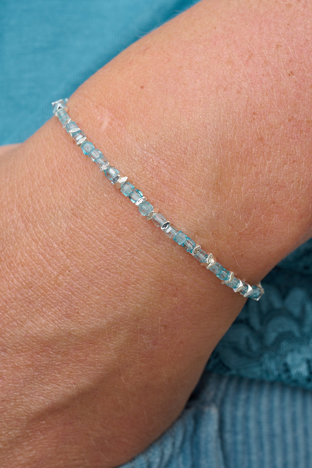 Valentina Silver & Blue Topaz Gemstone Bracelet