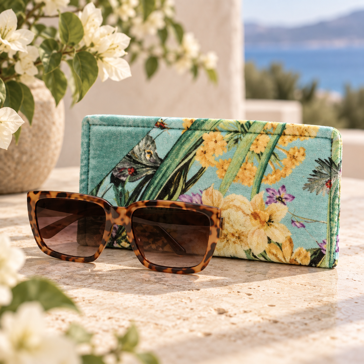 Powder - Velvet Sunglasses Pouch - Spring Flora