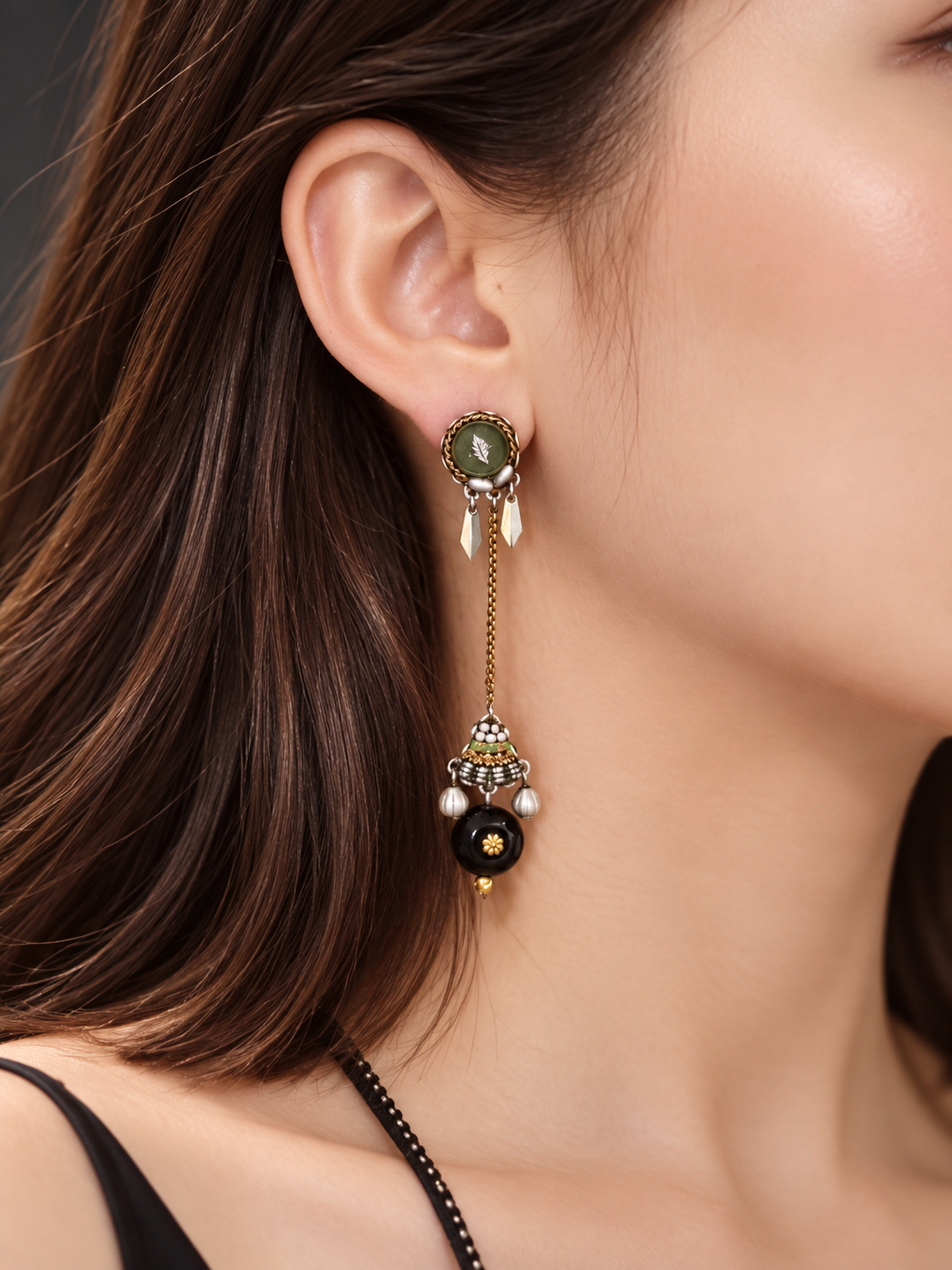 Night Queen Set, Long Earring, Noctis