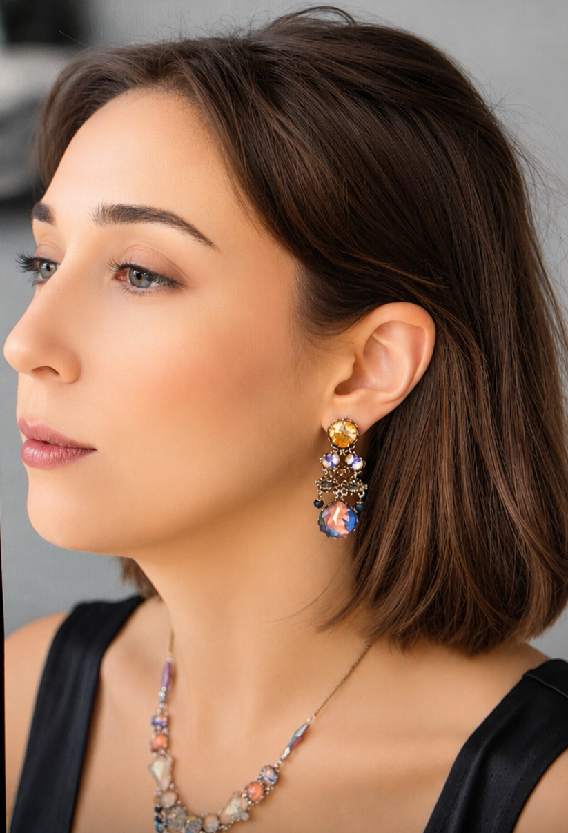 Amber Bloom Set, Earrings, Rina