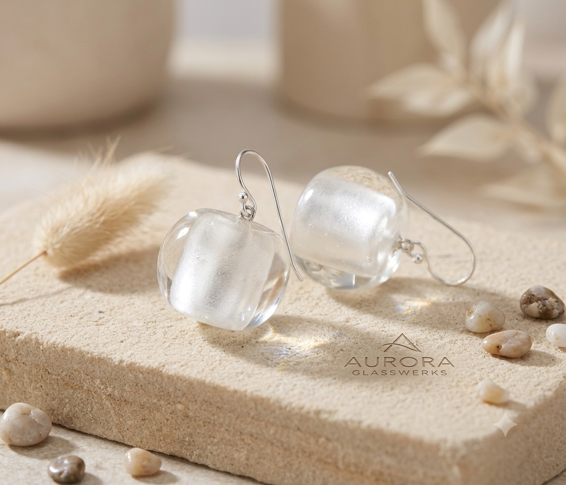 BLISS by ZSISKA Musee Series Earrings — White Glitter