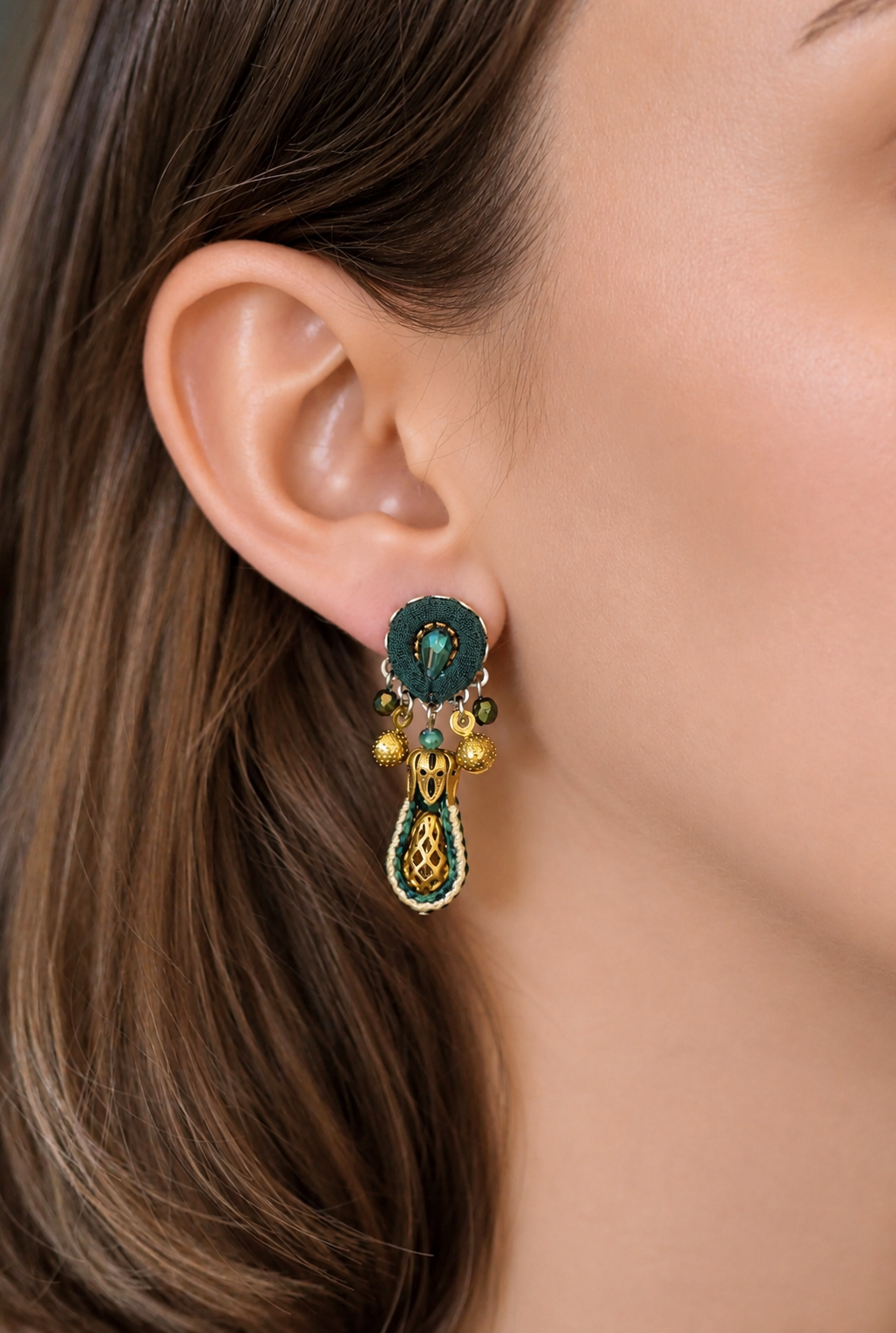 Prism Set,Stud Earrings, Moss