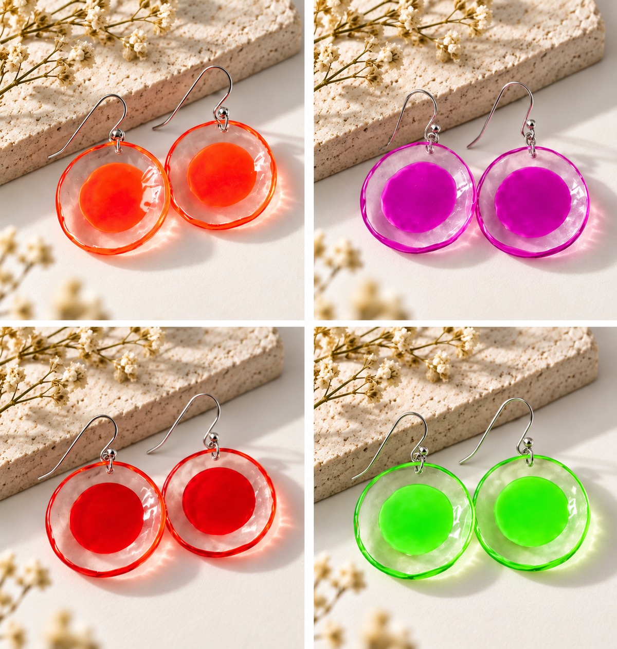 PRUE BY ZSISKA - SHORT HOOK EARRING - LARGE - SUMMER FLORA